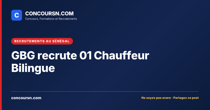 Illustration de l’article : GBG recrute 01 Chauffeur Bilingue