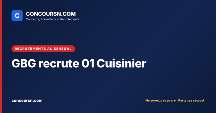 Illustration de l’article : GBG recrute 01 Cuisinier