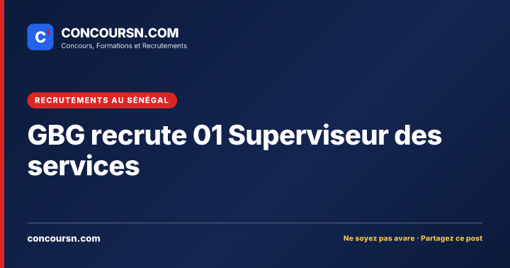 Illustration de l’article : GBG recrute 01 Superviseur des services
