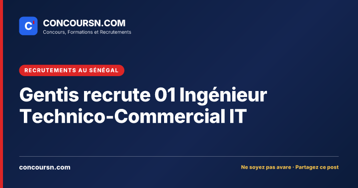 Illustration de l’article : Gentis recrute 01 Ingénieur Technico-Commercial IT