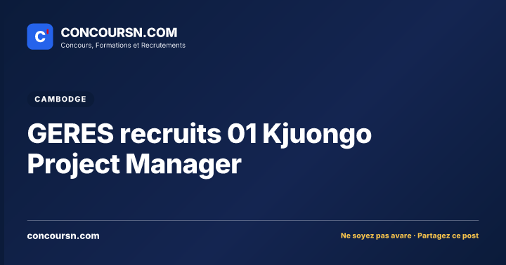 Illustration de l’article : GERES recruits 01 Kjuongo Project Manager