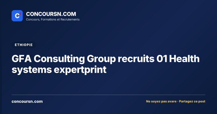 GFA Consulting Group recruits 01 Health systems expertprint