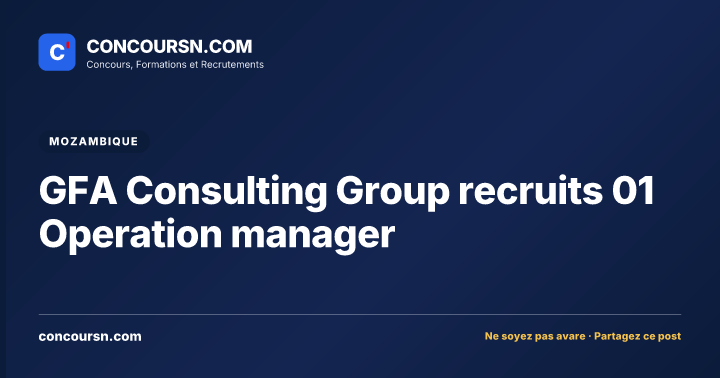 GFA Consulting Group recruits 01 Operation manager