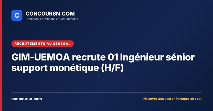 Illustration de l’article : GIM-UEMOA recrute 01 Ingénieur sénior support monétique (H/F)