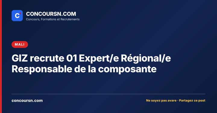 Illustration de l’article : GIZ recrute 01 Expert/e Régional/e Responsable de la composante