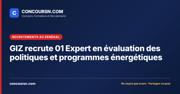 Illustration de l’article : GIZ recrute 01 Expert en évaluation des politiques et programmes énergétiques