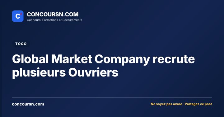 Illustration de l’article : Global Market Company recrute plusieurs Ouvriers
