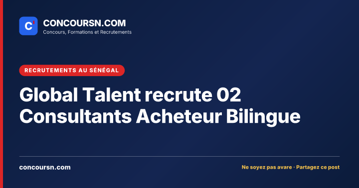 Illustration de l’article : Global Talent recrute 02 Consultants Acheteur Bilingue