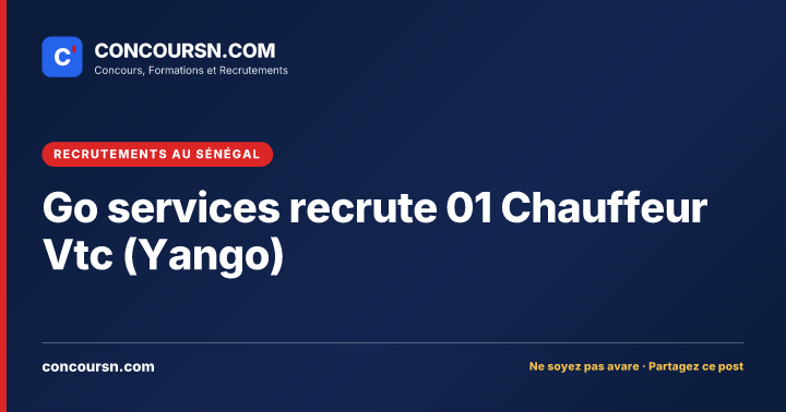Illustration de l’article : Go services recrute 01 Chauffeur Vtc (Yango)