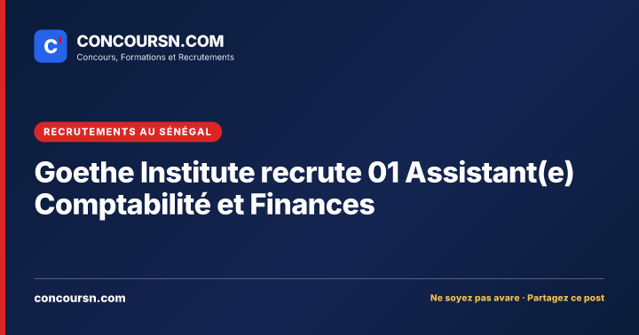 Illustration de l’article : Goethe Institute recrute 01 Assistant(e) Comptabilité et Finances