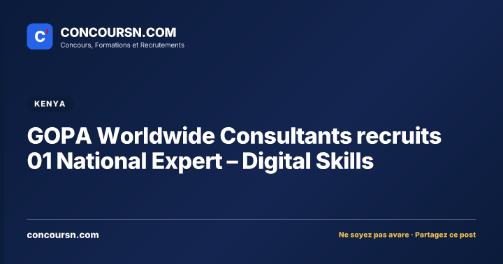 Illustration de l’article : GOPA Worldwide Consultants recruits 01 National Expert – Digital Skills