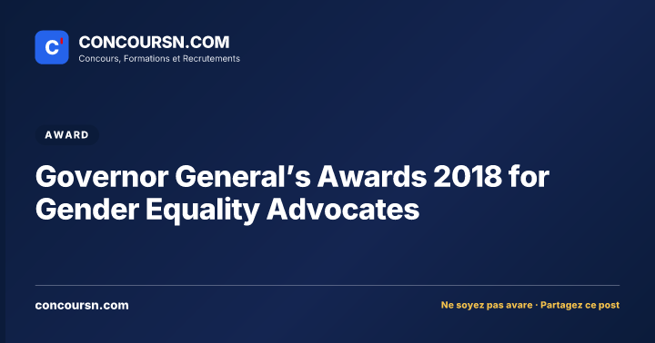 Illustration de l’article : Governor General’s Awards 2018 for Gender Equality Advocates