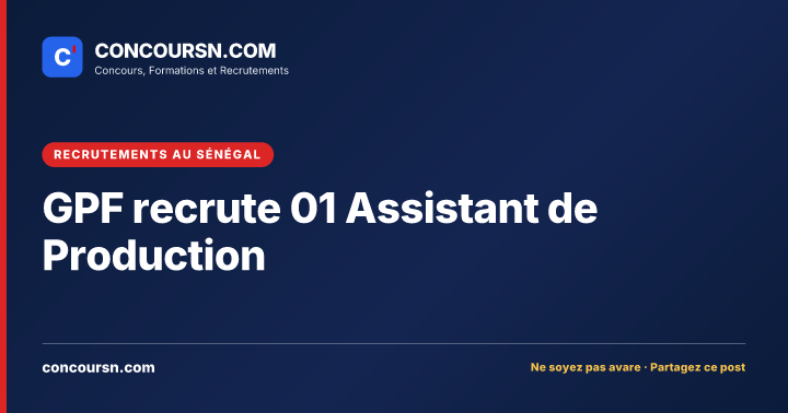 Illustration de l’article : GPF recrute 01 Assistant de Production