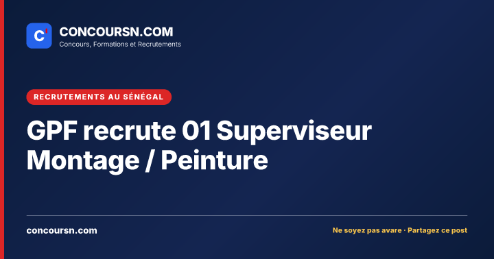 Illustration de l’article : GPF recrute 01 Superviseur Montage / Peinture