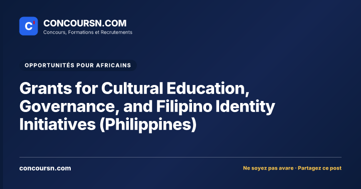Illustration de l’article : Grants for Cultural Education, Governance, and Filipino Identity Initiatives (Philippines)