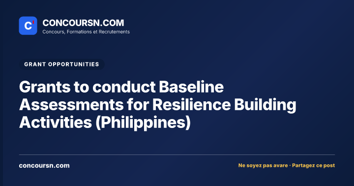 Illustration de l’article : Grants to conduct Baseline Assessments for Resilience Building Activities (Philippines)