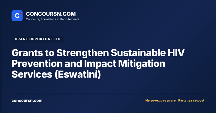 Illustration de l’article : Grants to Strengthen Sustainable HIV Prevention and Impact Mitigation Services (Eswatini)