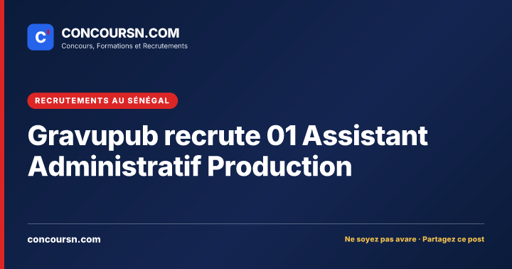 Illustration de l’article : Gravupub recrute 01 Assistant Administratif Production