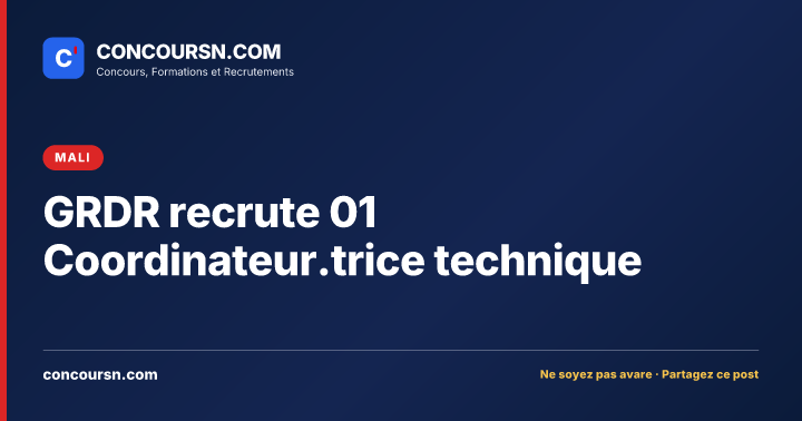 Illustration de l’article : GRDR recrute 01 Coordinateur.trice technique