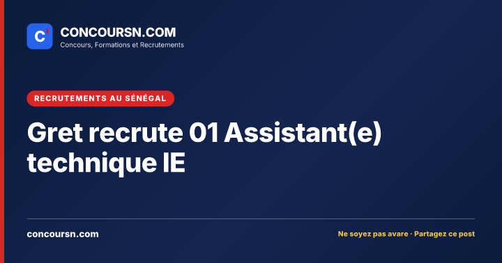 Illustration de l’article : Gret recrute 01 Assistant(e) technique IE