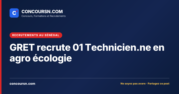 Illustration de l’article : GRET recrute 01 Technicien.ne en agro écologie
