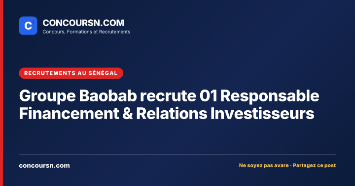 Illustration de l’article : Groupe Baobab recrute 01 Responsable Financement & Relations Investisseurs