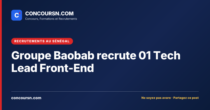 Illustration de l’article : Groupe Baobab recrute 01 Tech Lead Front-End