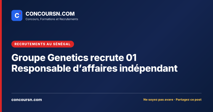 Illustration de l’article : Groupe Genetics recrute 01 Responsable d’affaires indépendant