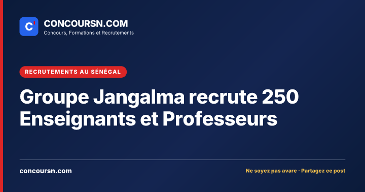 Illustration de l’article : Groupe Jangalma recrute 250 Enseignants et Professeurs