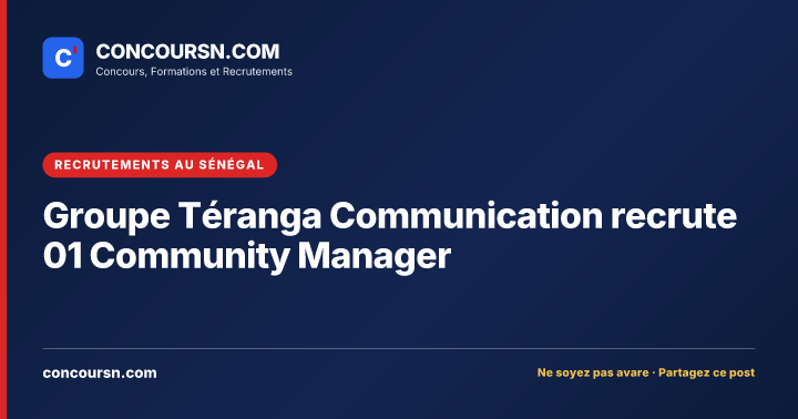 Illustration de l’article : Groupe Téranga Communication recrute 01 Community Manager