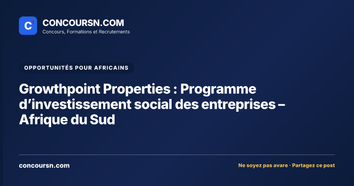 Illustration de l’article : Growthpoint Properties : Programme d’investissement social des entreprises – Afrique du Sud