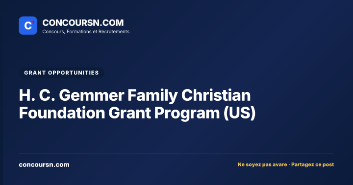 Illustration de l’article : H. C. Gemmer Family Christian Foundation Grant Program (US)