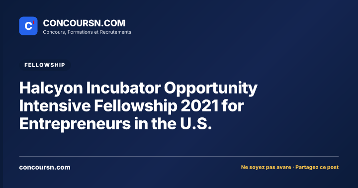 Illustration de l’article : Halcyon Incubator Opportunity Intensive Fellowship 2021 for Entrepreneurs in the U.S.