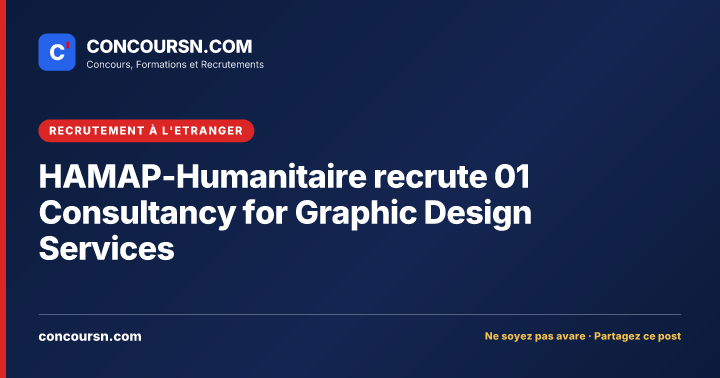 Illustration de l’article : HAMAP-Humanitaire recrute 01 Consultancy for Graphic Design Services