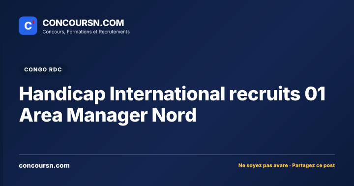 Illustration de l’article : Handicap International recruits 01 Area Manager Nord
