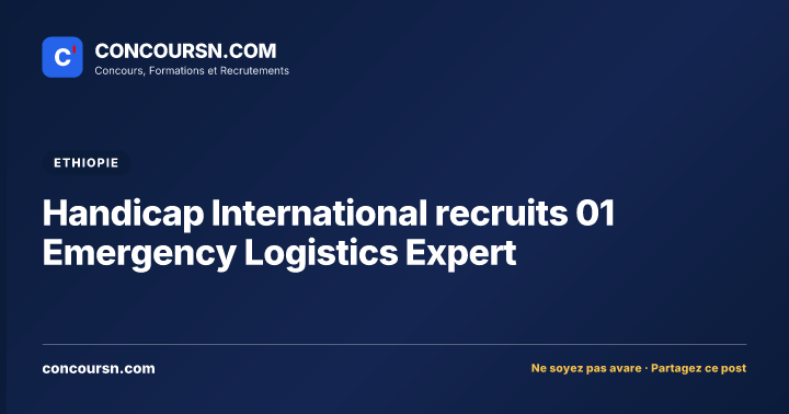 Illustration de l’article : Handicap International recruits 01 Emergency Logistics Expert