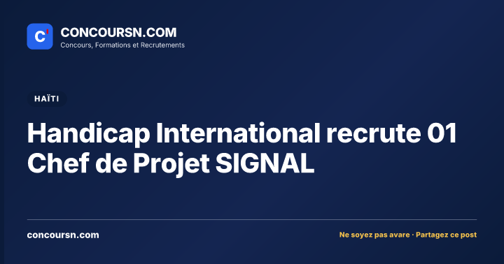 Illustration de l’article : Handicap International recrute 01 Chef de Projet SIGNAL