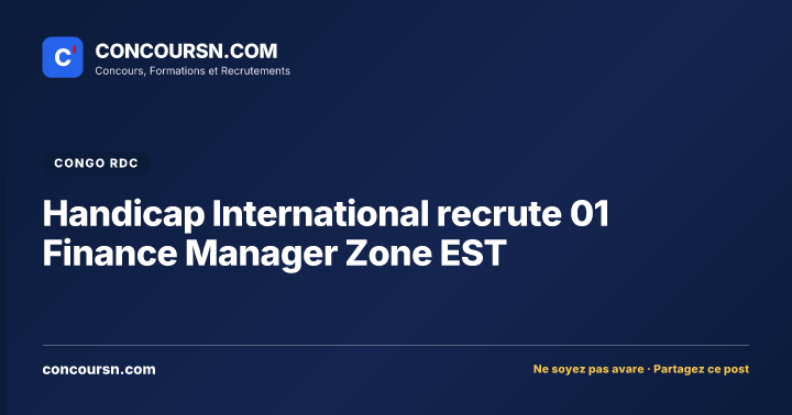 Illustration de l’article : Handicap International recrute 01 Finance Manager Zone EST
