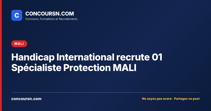Illustration de l’article : Handicap International recrute 01 Spécialiste Protection MALI