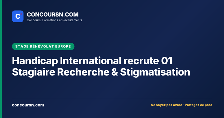 Illustration de l’article : Handicap International recrute 01 Stagiaire Recherche & Stigmatisation
