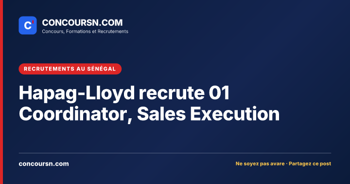 Illustration de l’article : Hapag-Lloyd recrute 01 Coordinator, Sales Execution
