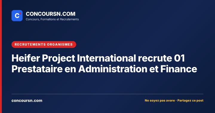 Illustration de l’article : Heifer Project International recrute 01 Prestataire en Administration et Finance