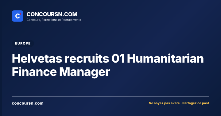 Illustration de l’article : Helvetas recruits 01 Humanitarian Finance Manager