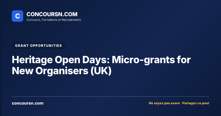 Illustration de l’article : Heritage Open Days: Micro-grants for New Organisers (UK)