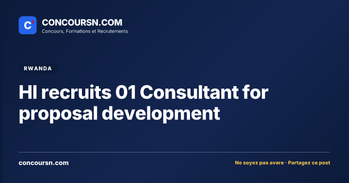 Illustration de l’article : HI recruits 01 Consultant for proposal development