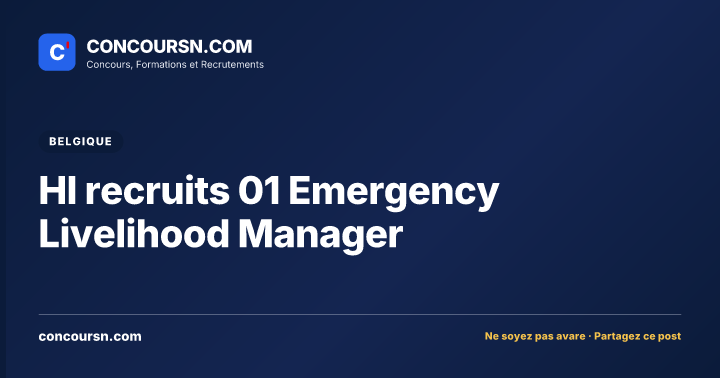 Illustration de l’article : HI recruits 01 Emergency Livelihood Manager