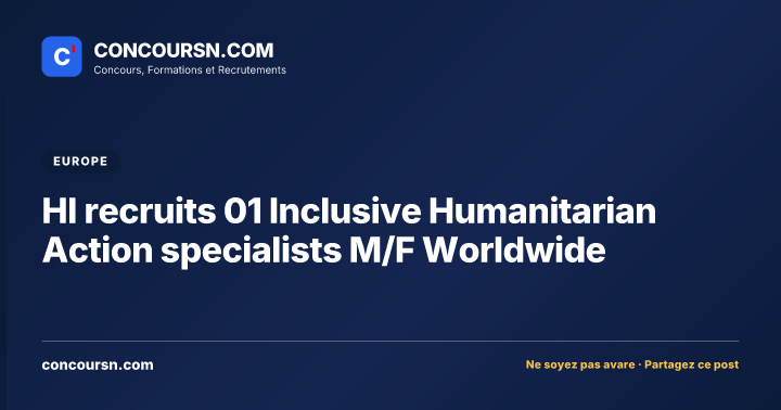 Illustration de l’article : HI recruits 01 Inclusive Humanitarian Action specialists M/F Worldwide