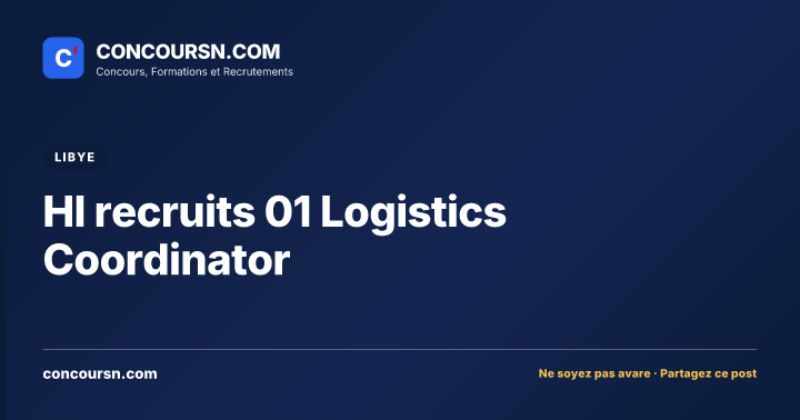 Illustration de l’article : HI recruits 01 Logistics Coordinator