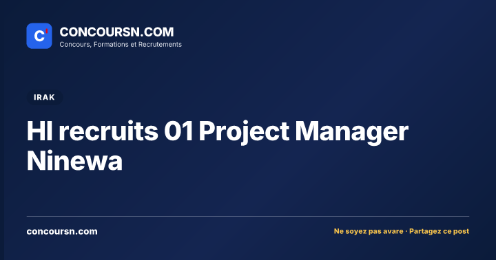 HI recruits 01 Project Manager Ninewa
