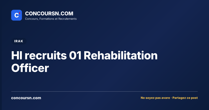 Illustration de l’article : HI recruits 01 Rehabilitation Officer